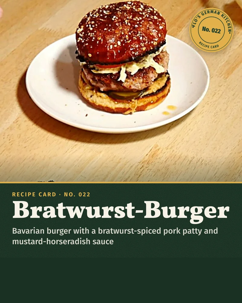 Recipe card: Bratwurst-Burger