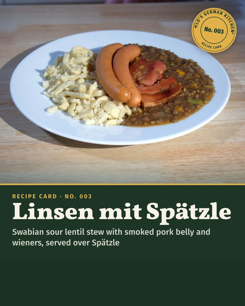 Recipe card: Linsen mit Spätzle