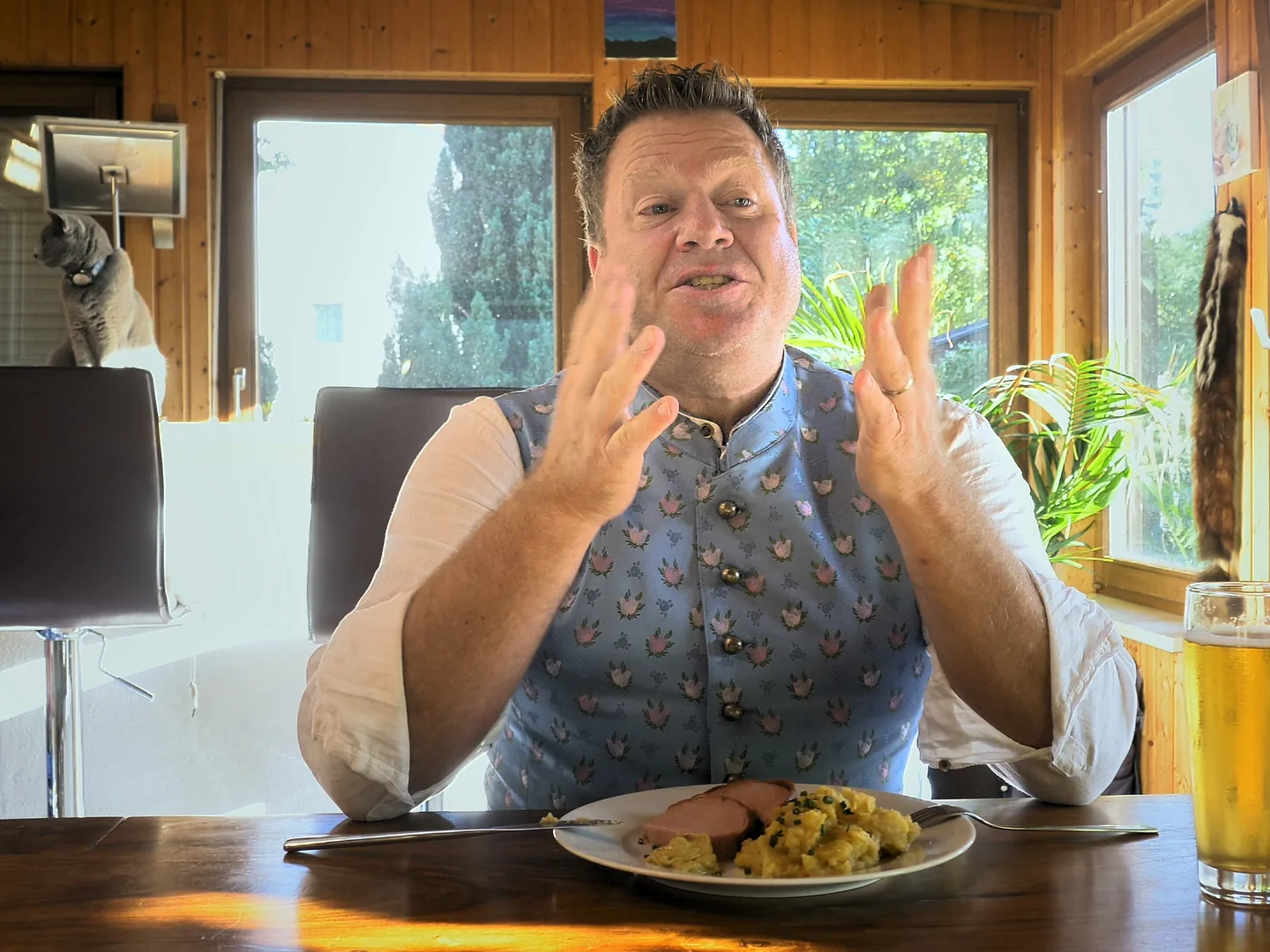 Flo at the kitchen table